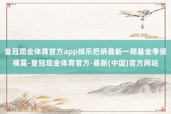 皇冠现金体育官方app娱乐把柄最新一期基金季报裸露-皇冠现金体育官方·最新(中国)官方网站