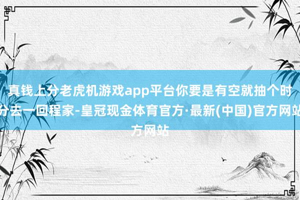 真钱上分老虎机游戏app平台你要是有空就抽个时分去一回程家-皇冠现金体育官方·最新(中国)官方网站