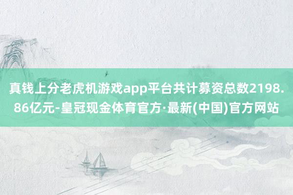 真钱上分老虎机游戏app平台共计募资总数2198.86亿元-皇冠现金体育官方·最新(中国)官方网站