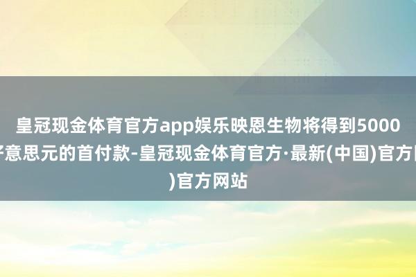 皇冠现金体育官方app娱乐映恩生物将得到5000万好意思元的首付款-皇冠现金体育官方·最新(中国)官方网站