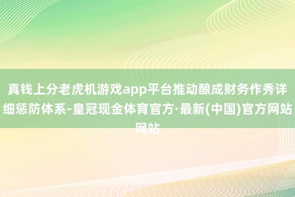 真钱上分老虎机游戏app平台推动酿成财务作秀详细惩防体系-皇冠现金体育官方·最新(中国)官方网站