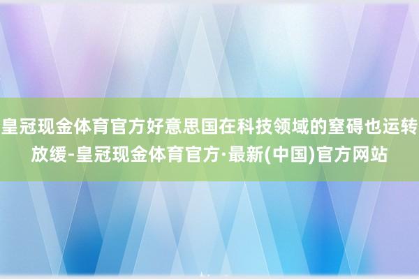 皇冠现金体育官方好意思国在科技领域的窒碍也运转放缓-皇冠现金体育官方·最新(中国)官方网站