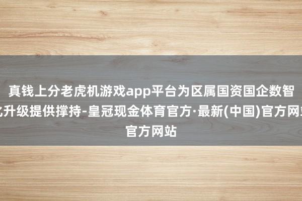 真钱上分老虎机游戏app平台为区属国资国企数智化升级提供撑持-皇冠现金体育官方·最新(中国)官方网站